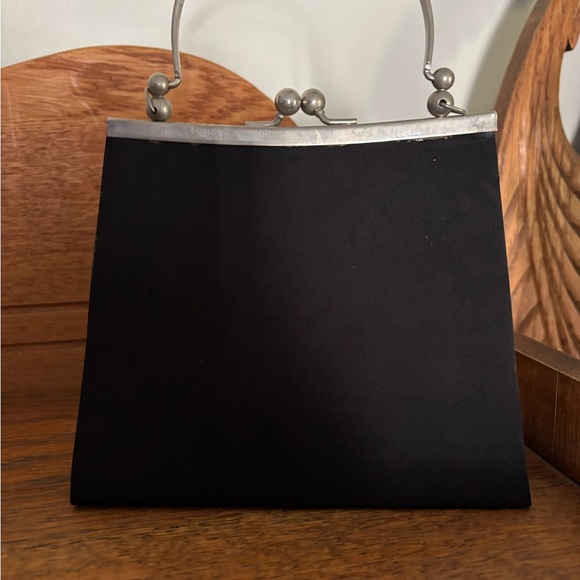 Vintage Christine Macfadden black satin bag. - Picture 3 of 4
